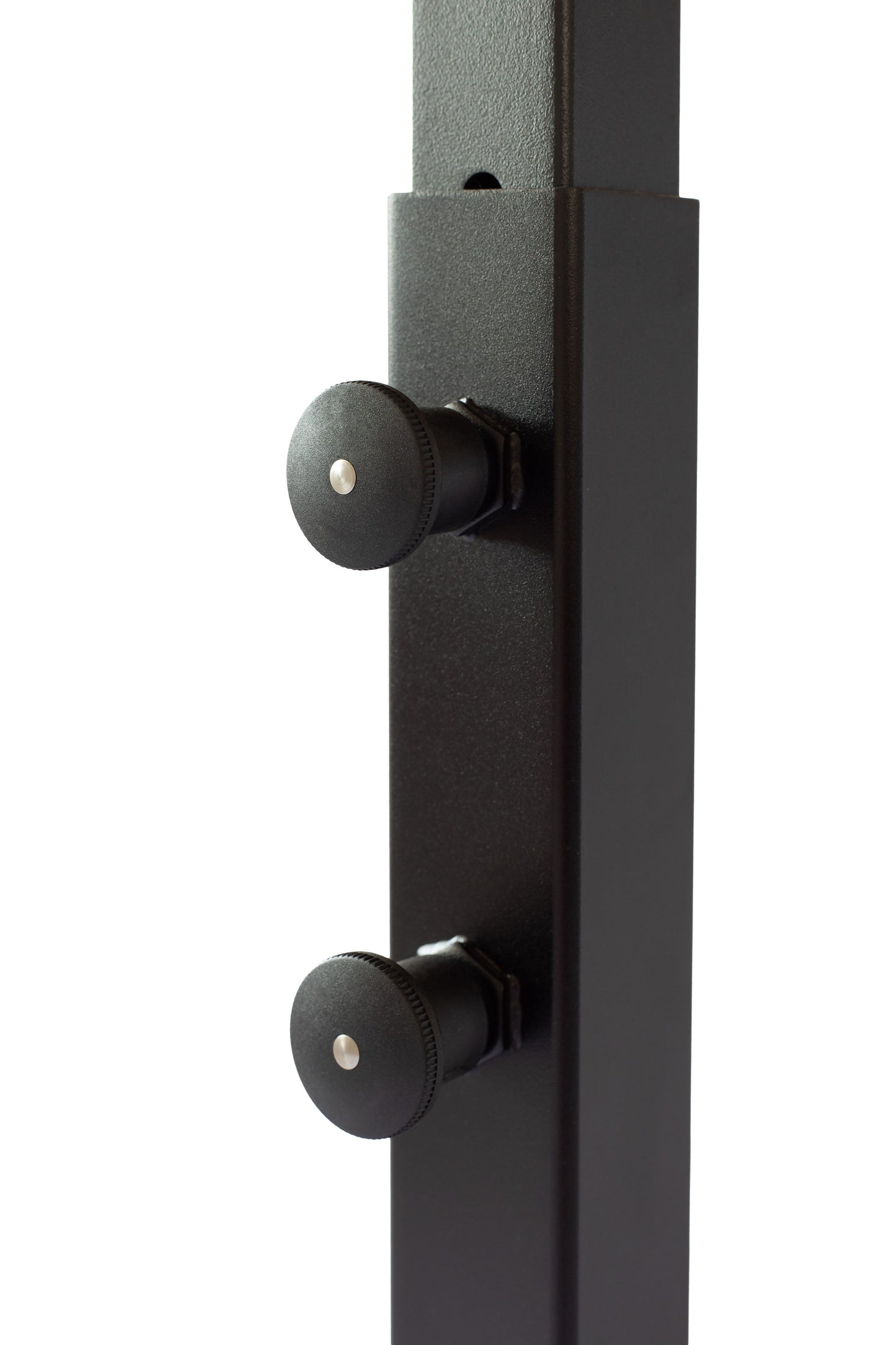 Closeup of the height adjustable G-Force Adjustable Shaping Rack for surfboards on a white background