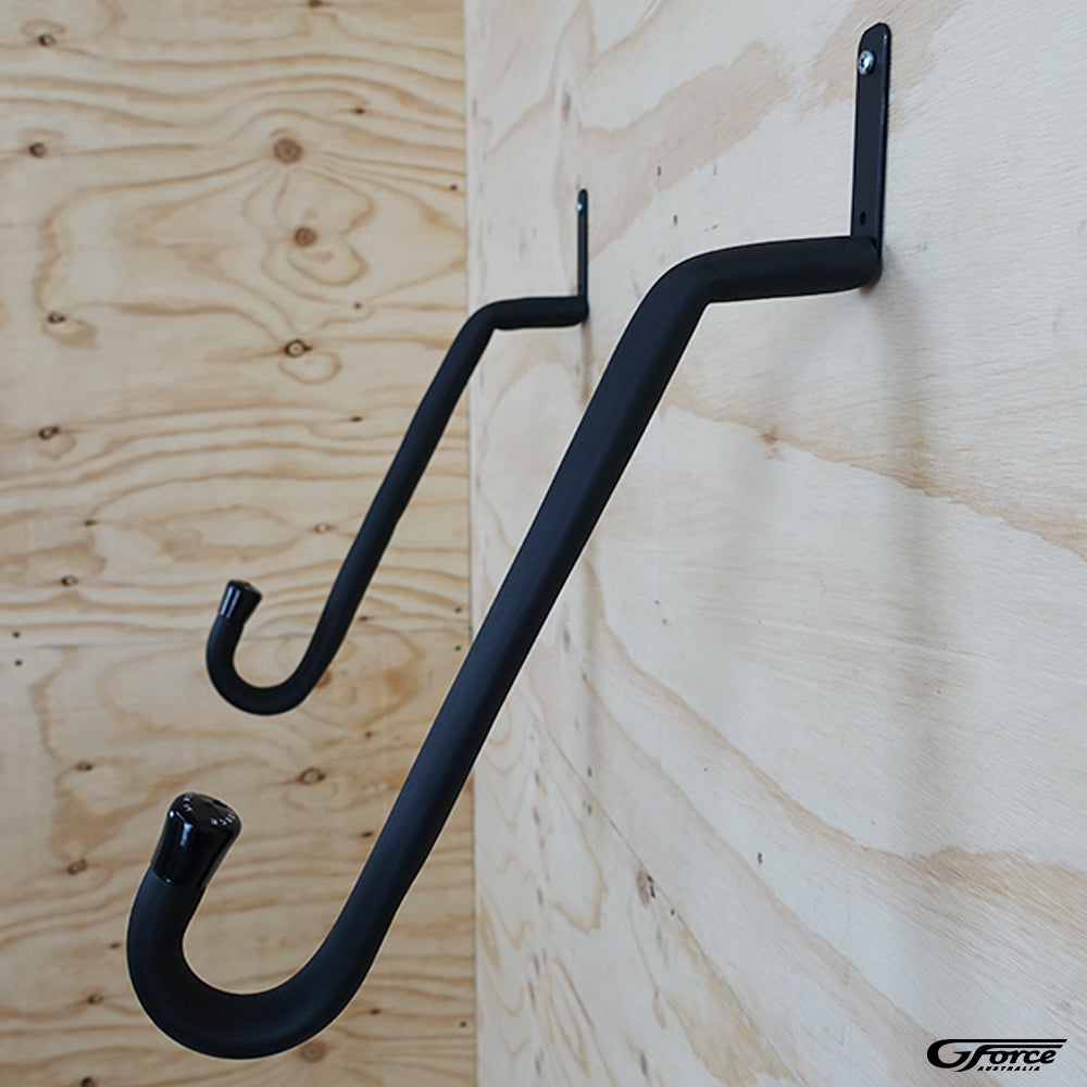 Side view of the GF5 - Wall Mounted Surfboard Rack without a surfboard