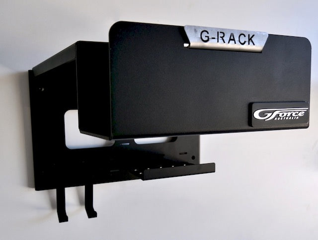 The G-Rack Model 3 - Wall Mounted Bike Rack mounted on a white wall