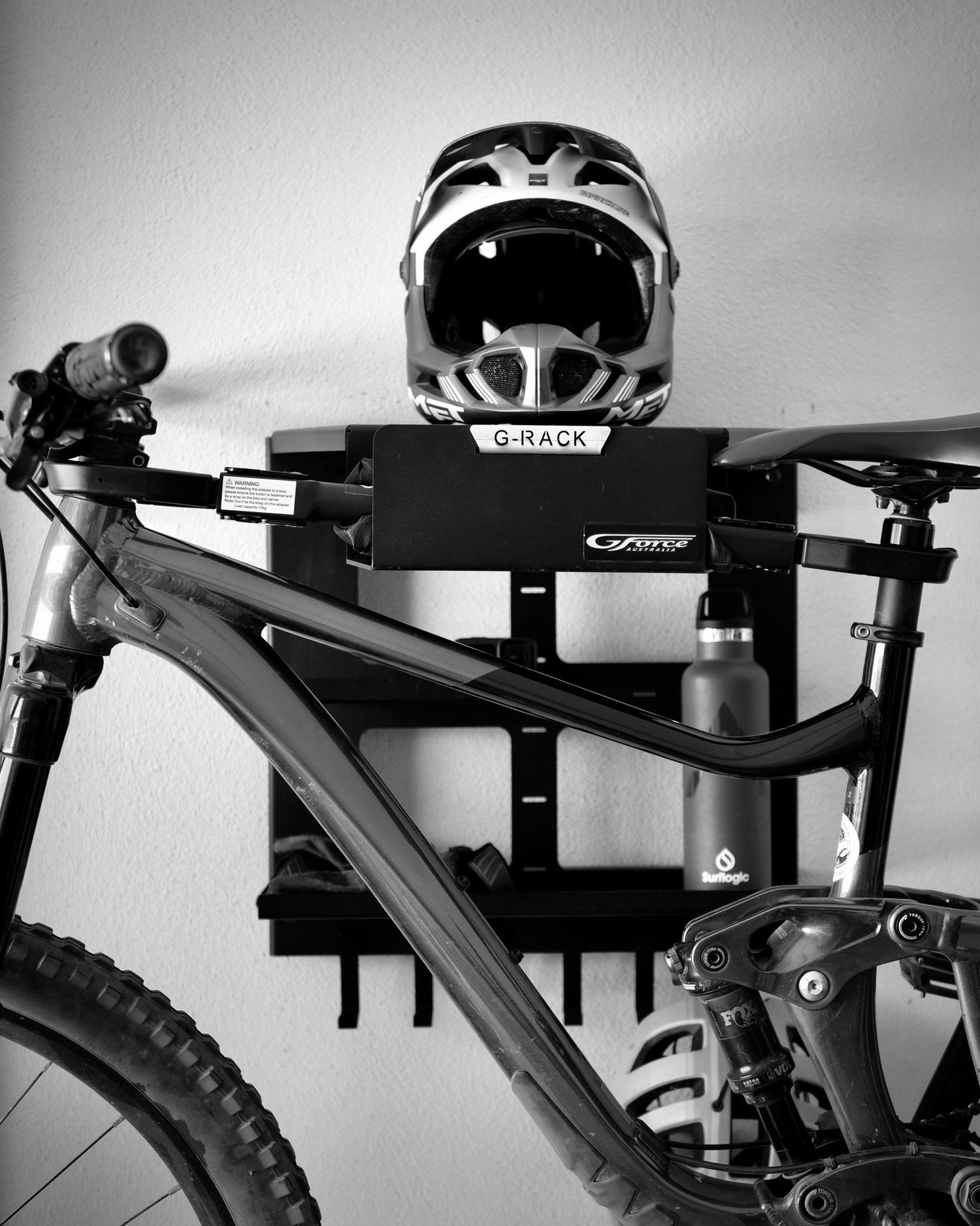 G-Force G-Rack Model 4 wall mounted bike rack holding a mountain bike