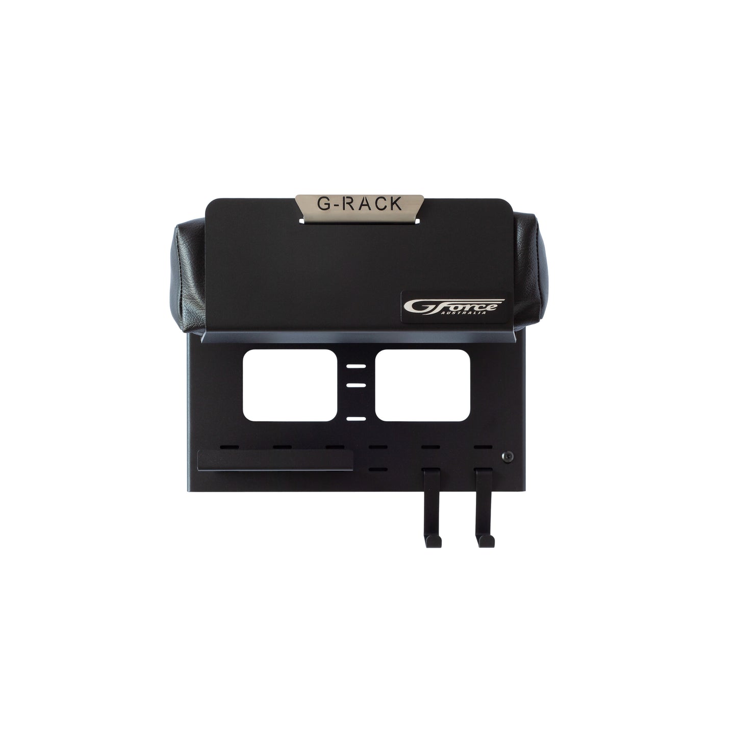 The G-Force G-Rack Model 3 wall mounted bike rack with hooks & shelf on a white background