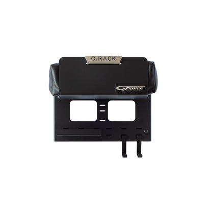 The G-Force G-Rack Model 3 wall mounted bike rack with hooks & shelf on a white background