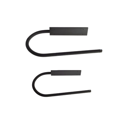 G-Force single board two-piece ceiling mounted surfboard rack on a white background