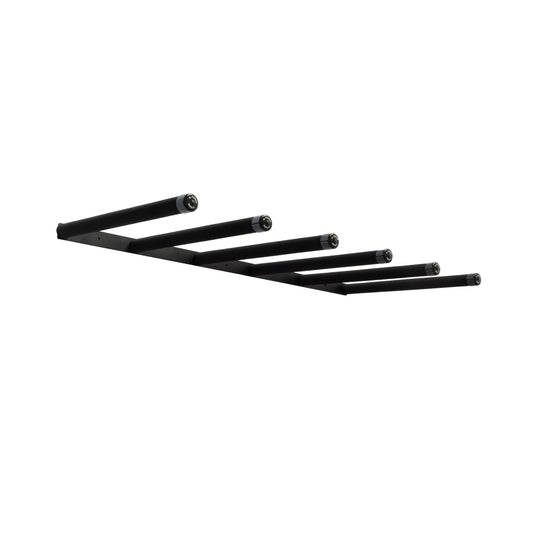 G-Force six board vertical wall mounted surfboard rack on a white background