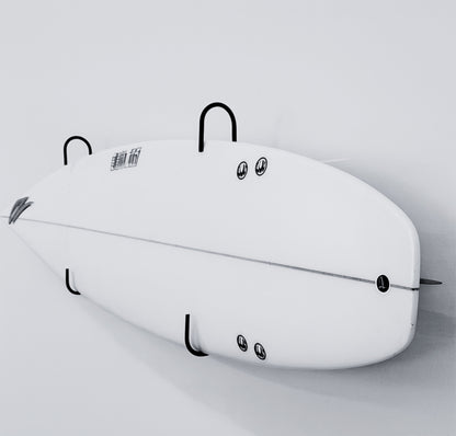 45-degree view of a surfboard on the G-Force GF15H Wall Mounted Surfboard Rack