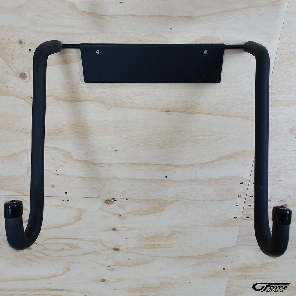 Front view of the GF3 - Wall Mounted Surfboard Rack without a surfboard