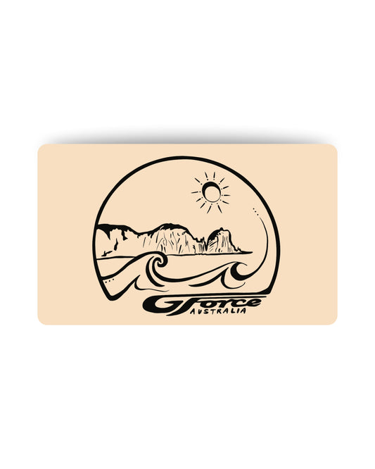 Beige G-Force Gift Card featuring a hand drawn version of their logo