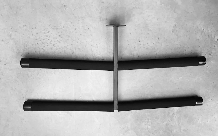 One rung of the GF13/B4 - Ceiling Mounted Surfboard Rack to hold four surfboards