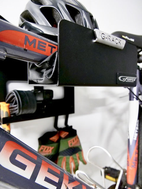Close-up of the saddle of the G-Rack Model 3 - Wall Mounted Bike Rack featuring the cushioned vegan leather saddle