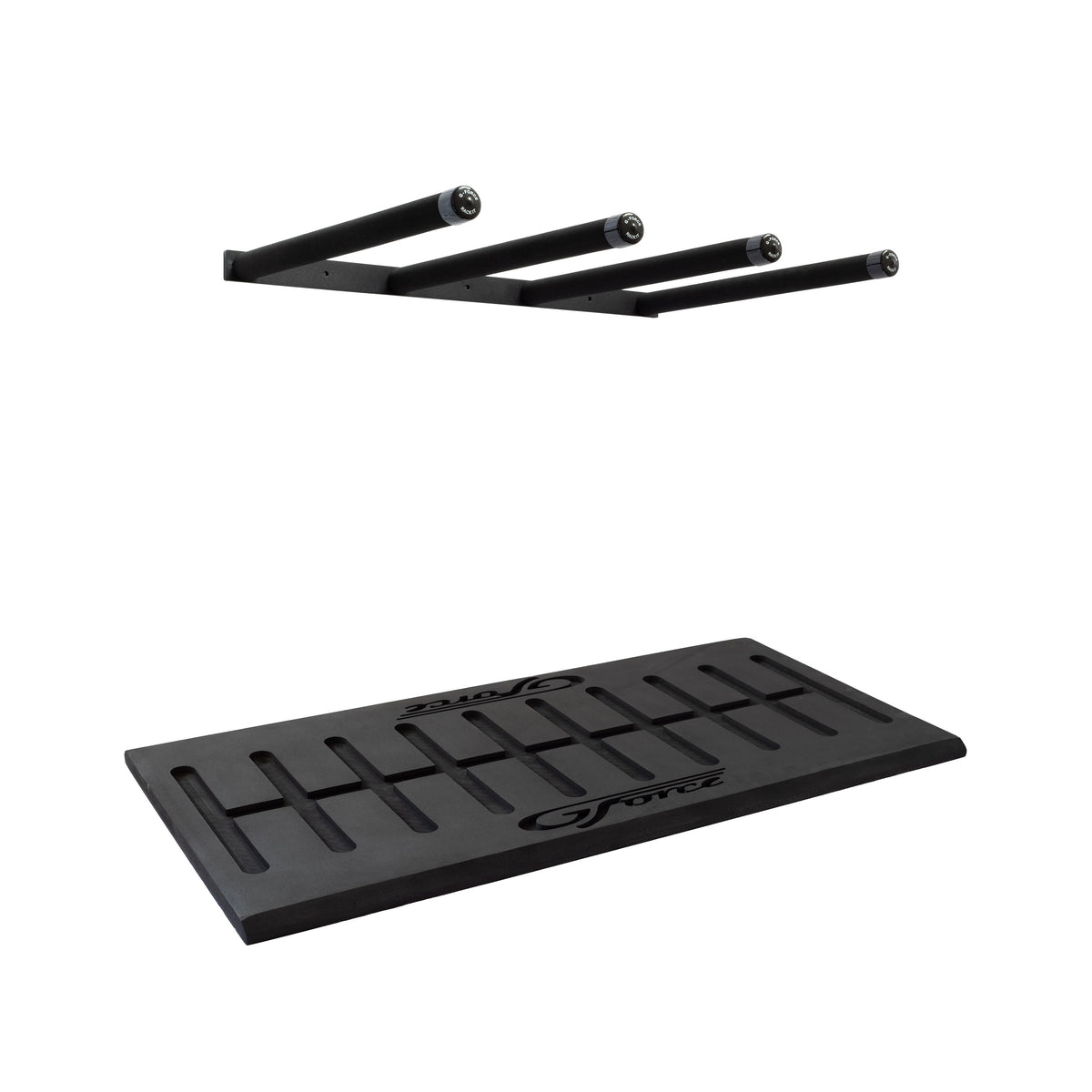 Wall Mounted Vertical Four Board Rack + Board Mat